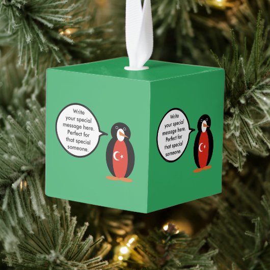 Turkse Vlag Pratende Mevrouw Pinguïn Persoonlijk Decoratie (Boom)