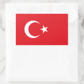 Turkse vlag rechthoekige sticker (Tas)