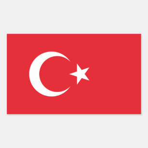 Turkse vlag rechthoekige sticker
