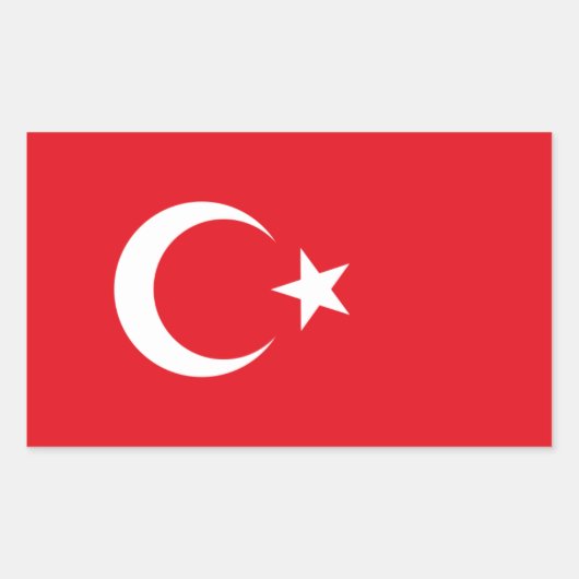 Turkse vlag rechthoekige sticker (Voorkant)
