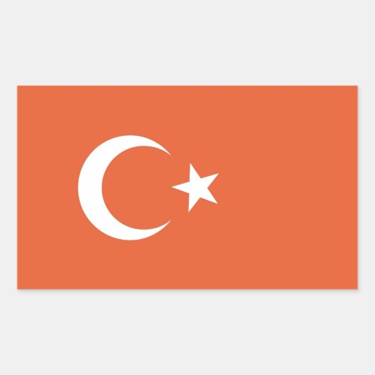 Turkse vlag rechthoekige sticker (Voorkant)
