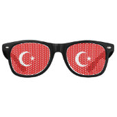 Turkse vlag retro zonnebril (Voorkant)
