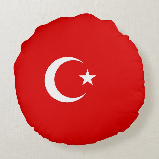 Turkse vlag rond kussen (Achterkant)
