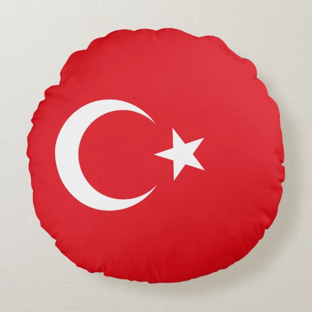 Turkse vlag rond kussen (Voorkant)