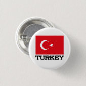 Turkse vlag ronde button 3,2 cm (Voorkant /achterkant)