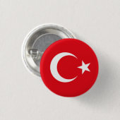 Turkse vlag ronde button 3,2 cm (Voorkant /achterkant)