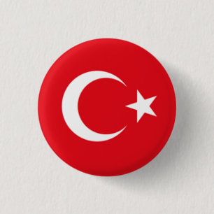 Turkse vlag ronde button 3,2 cm