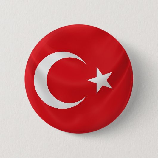 turkse vlag ronde button 5,7 cm (Voorkant)