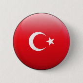 Turkse vlag ronde button 5,7 cm (Voorkant)