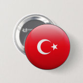 Turkse vlag ronde button 5,7 cm (Voorkant /achterkant)