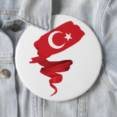 Turkse vlag ronde button 6,0 cm (In situ)