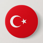 Turkse vlag ronde button 7,6 cm (Voorkant)