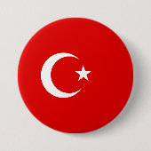 Turkse vlag ronde button 7,6 cm (Voorkant)