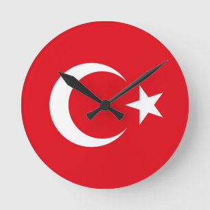 Turkse vlag ronde klok