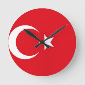 Turkse vlag ronde klok (Voorkant)