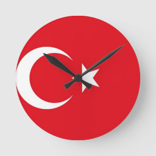 Turkse vlag ronde klok