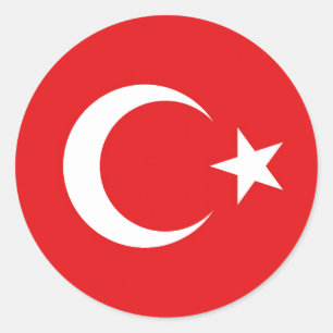 Turkse vlag ronde sticker