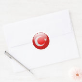 Turkse vlag ronde sticker (Envelop)