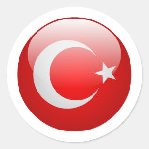 Turkse vlag ronde sticker
