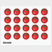 Turkse vlag ronde sticker (Vel)
