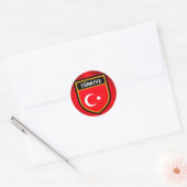 Turkse vlag ronde sticker (Envelop)