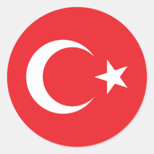 Turkse vlag ronde sticker