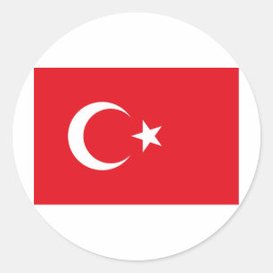 Turkse vlag ronde sticker