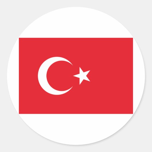 Turkse vlag ronde sticker (Voorkant)