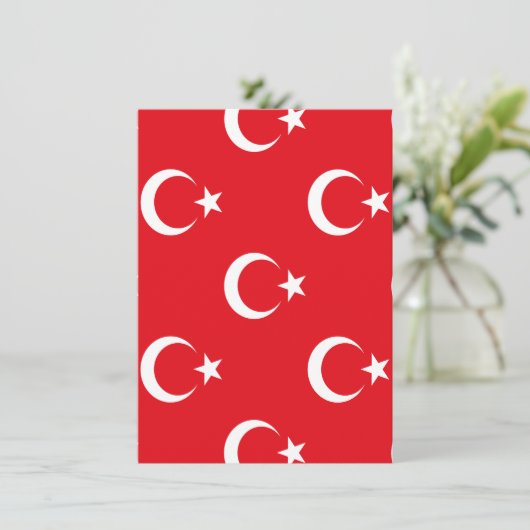 Turkse vlag save the date (Staand voorkant)