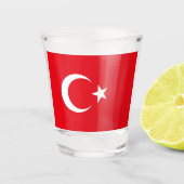 Turkse vlag shot glas (Voorkant)