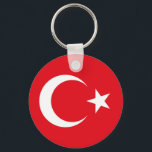 Turkse vlag sleutelhanger<br><div class="desc">Sleutelhanger van de Turkse vlag. U kunt uw eigen tekst of grafiek toevoegen door "verder aan te passen" te klikken</div>