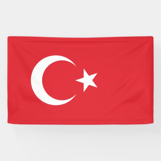 Turkse vlag spandoek (Horizontaal)