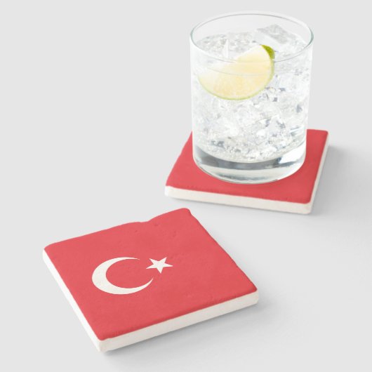 Turkse vlag stenen onderzetter (Zijkant)