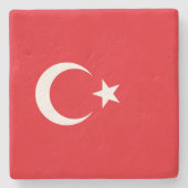 Turkse vlag stenen onderzetter (Voorkant)