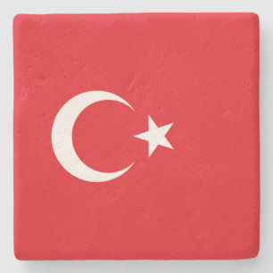 Turkse vlag stenen onderzetter