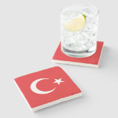 Turkse vlag stenen onderzetter (Zijkant)