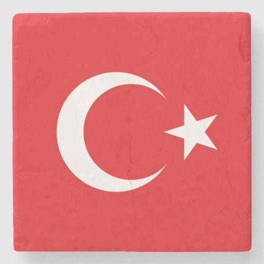 Turkse vlag stenen onderzetter (Voorkant)