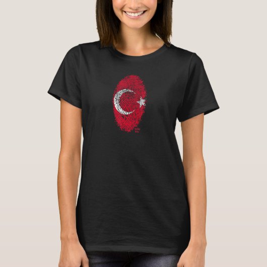 Turkse vlag — Thumbprint T-shirt (Voorkant)