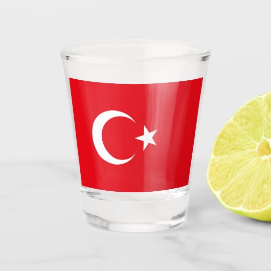 Turkse vlag (Turkije) Shot Glas (Voorkant)