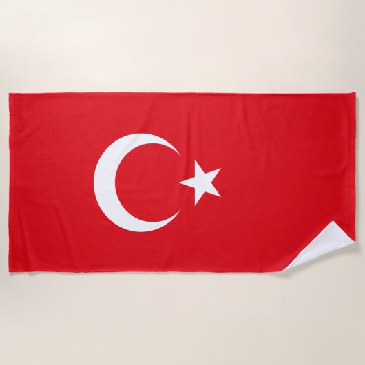 Turkse vlag (Turkije) Strandlaken (Voorkant)