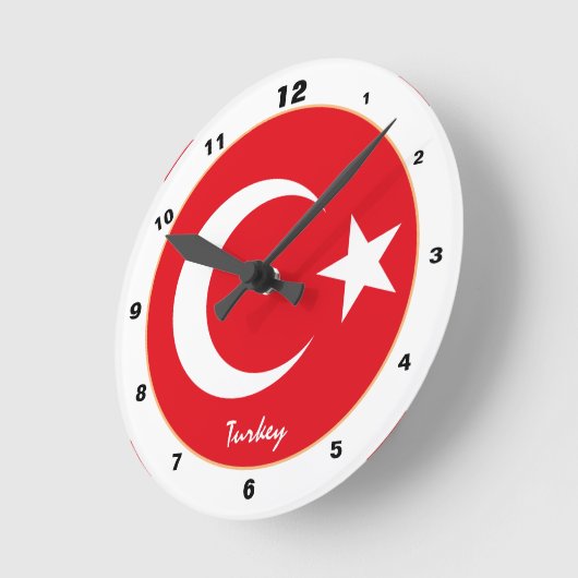 Turkse vlag, Turkije trendy Home/design klok (Hoek)