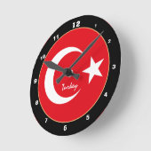 Turkse vlag, Turks vaderland/ontwerp Ronde Klok (Hoek)