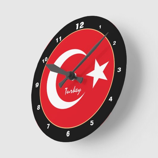 Turkse vlag, Turks vaderland/ontwerp Ronde Klok (Hoek)