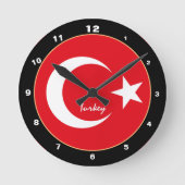 Turkse vlag, Turks vaderland/ontwerp Ronde Klok (Voorkant)