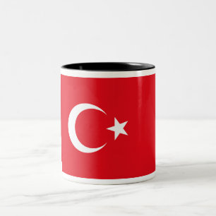 Turkse vlag tweekleurige koffiemok