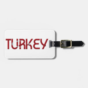 Turkse vlag Typografie Bagagelabel