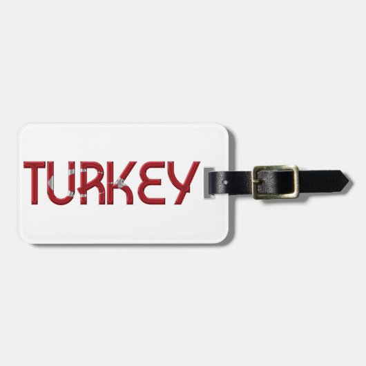 Turkse vlag Typografie Bagagelabel (Voorkant horizontaal)