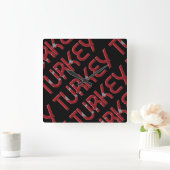 Turkse vlag Typografie Vierkante Klok (Huis)