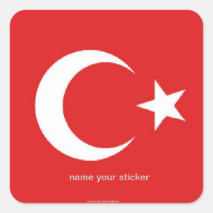 Turkse vlag vierkante sticker
