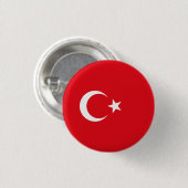 Turkse vlag, Vlag van Turkije Ronde Button 3,2 Cm (Voorkant /achterkant)
